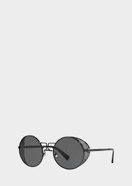 Versace Black Round Tribe Sunglasses For Men Us Online Store Sunglasses Rimless Sunglasses Versace Men