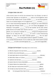 Das Perfekt Deutsch Lernen Deutsch Lernen Ubungen Deutsch Grammatik Ubungen