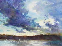 It takes a light touch, and how you do it you want to create a fading effect towards the bottom layer. Sunset Clouds Summer Evening Original Watercolor Painting Available