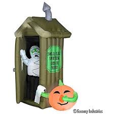 Walmart 6 5 Tall Airblown Inflatable Halloween Mummy Coming Out Of Outhouse Halloween Blow Ups Halloween Yard Decorations Halloween Mummy