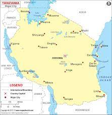 Map of tanzania location … where is tanzania in the world? Map Of Major Cities Of Tanzania Tanzania Cities Map