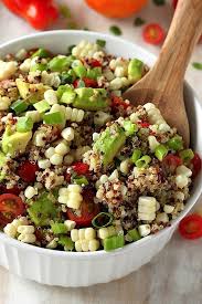 End Of Summer Corn Tomato And Avocado Quinoa Salad Baker By Nature Recipe Whole Food Recipes Cooking Recipes Food