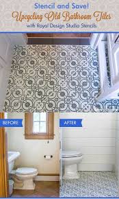 Subway tiles are transformed into something interesting in this bathroom wall. Pin On Stencil Ideas Floors Walls Tutorials Diy
