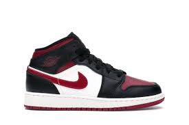Check Out The Jordan 1 Mid Bred Toe Gs Available On Stockx In 2020 Jordan 1 Mid Nike Jordan Nike