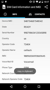 The division of imei number Sim Card Information And Imei For Android Apk Download