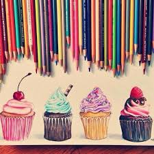 Drawing Art Photography Pencils Cupcakes Sweets Color Pencil Drawing Art Color Pencil Art