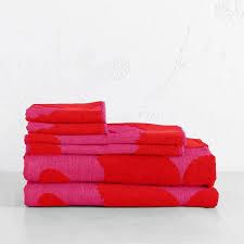 Dunelm egyptian cotton towel bundle and bath mat. Marimekko Unikko Jacquard Bath Towel 100 Cotton Bath Towels Living By Design