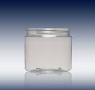 16 oz / 500 ml 89-400 clear polyethylene terephthalate (PET) Wide Mouth  Jars - Product Code: 16J89PET-C
