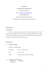 Contoh format laporan hasil wawancara. Contoh Format Laporan Hasil Wawancara Nusagates