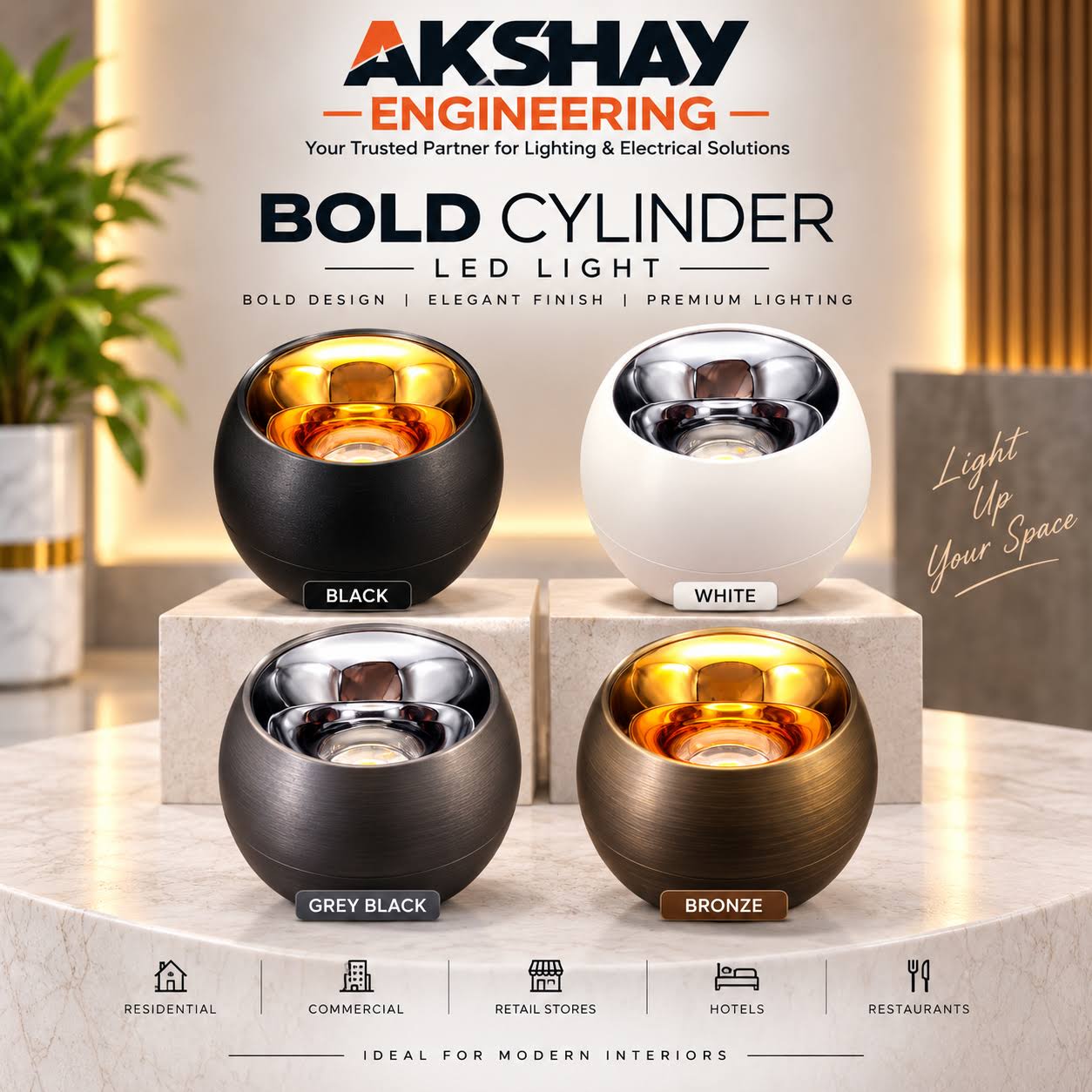 BOLD CYLINDER LED LIGHT ||7W-12W-18W || product image