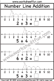 addition number line free printable worksheets worksheetfun