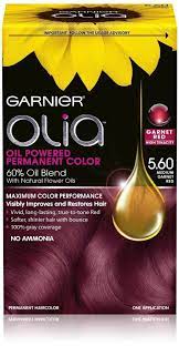 Garnier Olia Permanent Hair Color 5 60 Medium Garnet Red Ammonia Free Hair Dye Olia Hair Color Garnier Olia Permanent Hair Color