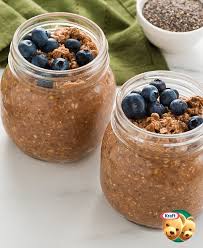Gruau Au Beurre D Arachide Et Aux Bleuets Prepare La Veille Recette In 2020 Blueberry Overnight Oats Peanut Butter Blueberry Peanut Butter