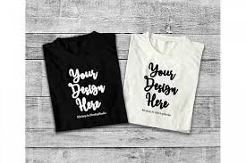 Two Black White Folded Tshirt Mock Up Double Top View Tee 197013 Clothing Design Bundles Mockup Free Psd Shirt Mockup Free Packaging Mockup