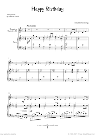 Version 3 places the melody in the right hand, with a simple. Free Happy Birthday Sheet Music For Trumpet Or Clarinet And Piano
