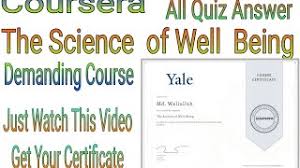 Based in new haven, connecticut, yale brings people and ideas together for . The Science Of Well Being All Quizzes Answer And Peer Graded Assignment Youtube