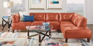 32 best orange sofas couches and leather. Villa Capri Orange 2 Pc Leather Sectional Living Room Sets Furniture Furniture Leather Sectional