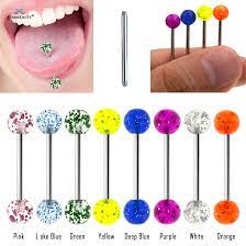 7 Pcs Lot Nice Flashing Powder Tongue Piercing Tongue Rings Acrylic Nipple Ring Helix Piercing Langue Pircing Earrings Jewelry Body Jewelry Aliexpress