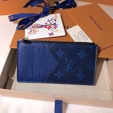 Louis vuitton epi blue leather card holder. Louis Vuitton Accessories Louis Vuitton Taiga Coin Card Holder Poshmark