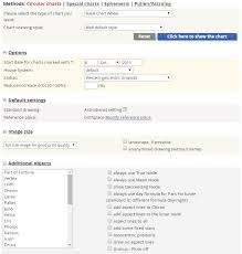 extended chart selection settings stellium astrology