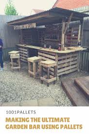 Making The Ultimate Garden Bar Using Pallets 1001 Pallets Diy Outdoor Bar Pallet Bar Diy Pallet Outdoor