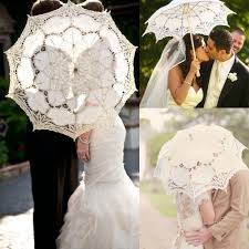 Beautiful Vintage Handmade Cotton Lace Parasol Umbrella For Bridal Wedding Photo Props Shower Decorations Wedding Fa Parasol Wedding Lace Parasol Lace Weddings