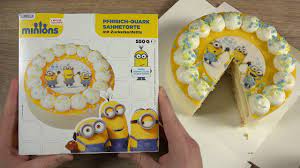 Ich kaufte einen vorgefertigten madeira laib von meinem lokalen supermarkt, rechteckigen kuchen. Minions Cake Pfirsich Quark Torte Youtube