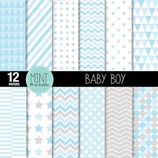 Baby Boy Digital Paper Scrapbooking Papers Patterned Paper Etsy Baby Scrapbook Paper Baby Boy Scrapbook Scrapbook Printables Free