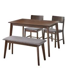 Tms Tiara 4 Piece Mid Century Dining Set With Bench Multiple Colors Walmart Com Dining Set With Bench Mid Century Dining Set Small Space Dining Set