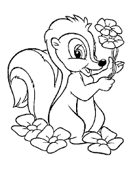 Free printable skunk coloring pages for kids! Bambi Coloring Pages Flower The Skunk Coloring4free Coloring4free Com