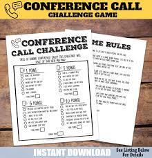 Conference Call Party Game Conference Call Challenge Party Etsy In 2020 Game Conference Printable Games Zoom Conference Call