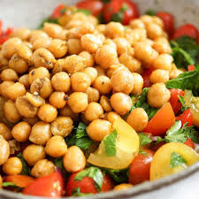 Knuspriger Kichererbsen Tomaten Salat Rezept Vegan Glutenfrei Rezept Salat Rezepte Vegan Kichererbsen Glutenfreie Ernahrung