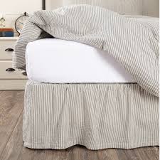 Black And White Striped Bed Skirt Ticking Stripe Seersucker Bed Skirt King Tickingstripe Seersucker Bedskirt With Images Bedskirt Striped Bedding Ticking Stripe Bedding