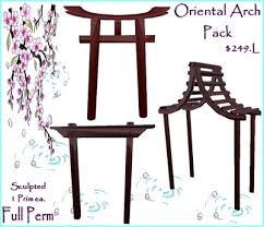 This graceful arch brings a little southern charm to. Second Life Marketplace Full Perm Sculpted Oriental Arch Set 1 Prim Ea Sculpty Japanese Garden Entry Arches Archway