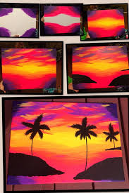 Neon Sunset Cute Canvas Paintings Pastel Art Canvas Painting Diy