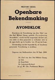 Avondklok, ook wel spertijd, is de tijd waarin bepaalde beperkingen van toepassing zijn. Op 1 September 1939 Wordt De Avondklok Voor Alle Joden Ingevoerd Na 8 Uur S Avonds In De Winter En 9 Uur S Avonds In Herinneringen Tweede Wereldoorlog Joden