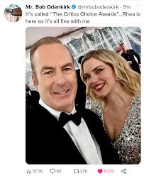 And there they are, again Bob doesnt care awards anymore as long as Rhea  is next to him : rbetterCallSaul
