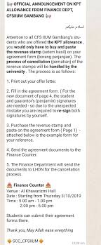 Final exams for all sections are scheduled on friday, december 17 from 5:00 p.m. Scc Cfs Iium On Twitter Official Announcement On Kpt Allowance From Finance Dept Cfsiium Gambang Please Make The Submission Before Final Exam Tq Https T Co N07dctskwn