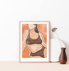 Body Positive Poster Curvy Girl Art Print Thick Female Art Etsy In 2021 Body Positivity Art Body Image Art Mini Canvas Art