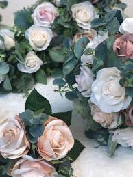 Floroom artificial flowers 25pcs real looking gold fake roses with stems for diy wedding bouquets bridal shower centerpieces party decorations. Champagne Blush Pink Rose Gold Eucalyptus Bridal Wedding Etsy