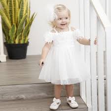 Baby Girl Dress Baptism Dress For Girl Infant 1 6 Years Old Birthday Strapless Baby Chirstening White Flower Girl Dresses Wedding Dresses For Girls Kids Dress