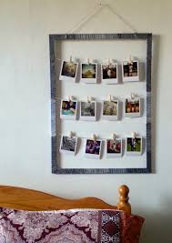 Display your family photos on canvas.create a photo board by combining various photos with similar lighting and affixing them side by side on a wall. Diy Pinterest Inspired Project For Polaroid Style Picture Display Call Me Katie