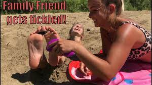 Tickle Tuesday Episode 16:Yulia Tickles her Family Friend Marie's Feet!  Beach Public Tickle - YouTube