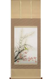 楽天市場 掛け軸 紅白梅に鶯 浮田秋水 送料無料 掛軸 掛け軸 絵画の専門店 掛軸堂画廊 掛け軸 絵画 イラストデザイン