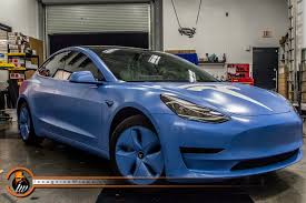Tesla model y 20 tss flow forged tesla wheel (set of 4). Tesla Model 3 Satin Glacier Blue Incognito Wraps