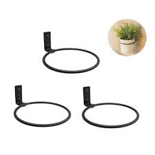 Mount this kitchen rack to create a professional kitchen wall decor while keeping your cooking supplies and other kitchen utensils within hand's reach. 3 Packs Black Metal Wall Mounted Flower Pot Ring Wall Bracket Pot Holder L Buy Online In Isle Of Man At Isleofman Desertcart Com Productid 135414792