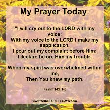 Prayer to overcome today's difficulties. My Prayer Today Word For Life Says