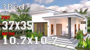 The roof is a skillion or shed roof. House Plans 10 7x10 5m With 2 Bedrooms Flat Roof Samhouseplans