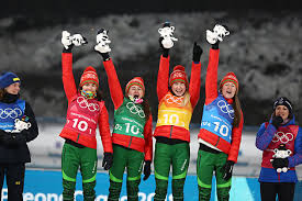 Darya domracheva skied a perfect final leg to claim the women&rsquo;s biathlon 4x6km relay gold for belarus at pyeongchang 2018 on thursday 22 february. Belarus In Pictures Belarus In Photo Belarus In Images Pyeongchang 2018 Olympic Champions Nadezhda Skardino Irina Krivko Dinara Alimbekova And Darya Domracheva Belarus In Pictures Belarus In