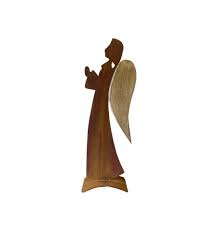 Edelrost Engel Veronika Mit Holz 100 Cm Hoch Angeflammt Metallmichl Engel Holz